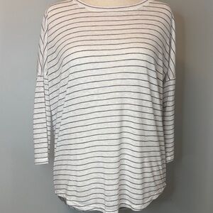 Loft Women’s Striped Burgandy & Ivory  Women's Top - M